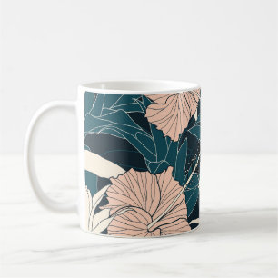 Tropischer rosa Hibiskus, dunkler Hintergrund Kaffeetasse