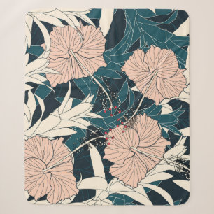 Tropischer rosa Hibiskus, dunkler Hintergrund Sherpadecke