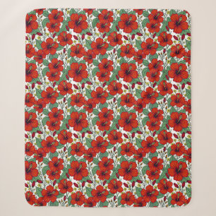 Tropischer roter Hibiskus Botanisch Sherpadecke