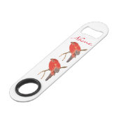 Tropischer Roter Papagei Speed Flaschenöffner (Vorderseite Schrägansicht)