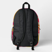 Tropischer Rucksack | Palmblatt- & Blumenmuster (Rückseite)