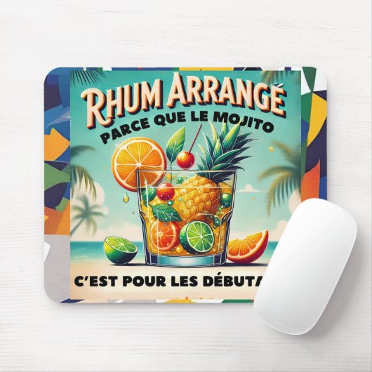 Tropischer Rum-Mausteppich Mousepad (Mit Mouse)