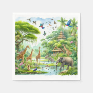 Tropischer Safari-Dschungel Napkins Serviette