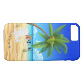 Tropischer Sand Beach Illustrationsname Case-Mate iPhone Hülle (Rückseite (Horizontal))