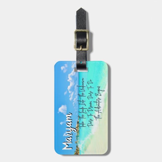 Tropischer Sand: Das Abenteuer der Ozeane | Angepa Gepäckanhänger (Vorderseite vertikal)