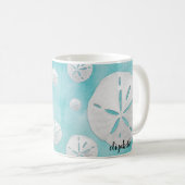 Tropischer Sand Dollar Türkisches Wasser Kaffeetasse (VorderseiteRechts)