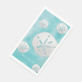 Tropischer Sand Dollar türkisfarbenes Wasser Serviette (Ecke)