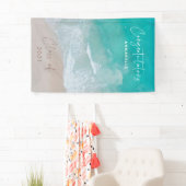 Tropischer Sand Strand Meer Graduierte Glückwünsch Banner (Insitu)