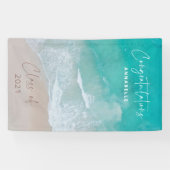 Tropischer Sand Strand Meer Graduierte Glückwünsch Banner (Horizontal)