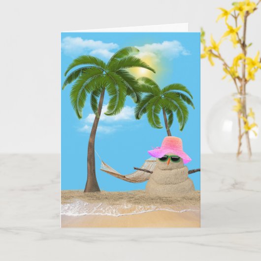 Tropischer Sandman mit Palms-Note Karte (Gelbe Blume)