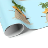 Tropischer Sandmann mit Palmen Geschenkpapier (Rolleneckpunkt)
