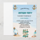 Tropischer Sandstrand Flasche Sommer Geburtstag Einladung (Vorne/Hinten)