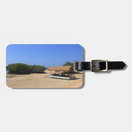 Tropischer Sandstrand Gepäckanhänger (Vorderseite horizontal)