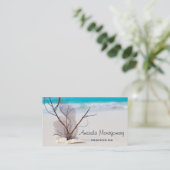 Tropischer Sandstrand mit weißen Muscheln Visitenkarte (Stehend Vorderseite)