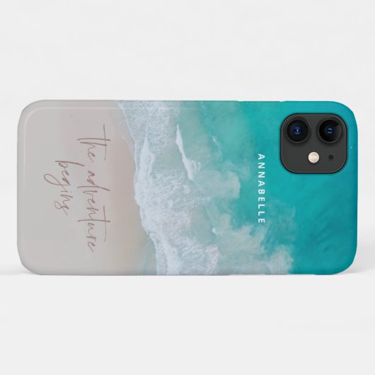 Tropischer Sandstrand Ozean das Abenteuer beginnt Case-Mate iPhone Hülle (Rückseite (Horizontal))