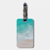 Tropischer Sandstrand Ozean das Abenteuer beginnt Gepäckanhänger (Rückseite vertikal)