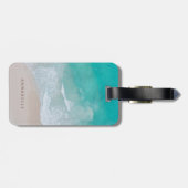 Tropischer Sandstrand Ozean das Abenteuer beginnt Gepäckanhänger (Rückseite horizontal)