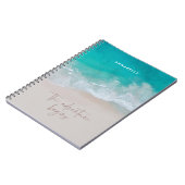 Tropischer Sandstrand Ozean das Abenteuer beginnt Notizblock (Linke Seite)