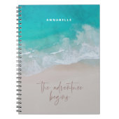 Tropischer Sandstrand Ozean das Abenteuer beginnt Notizblock (Vorderseite)