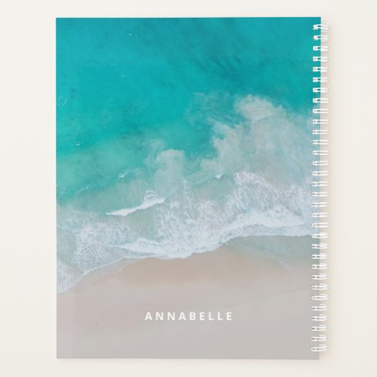 Tropischer Sandstrand Ozean das Abenteuer beginnt Planer (Rückseite)