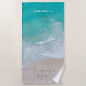 Tropischer Sandstrand Ozean das Abenteuer beginnt Strandtuch (Vorderseite)