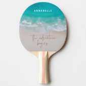 Tropischer Sandstrand Ozean das Abenteuer beginnt Tischtennis Schläger (Vorderseite)