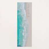 Tropischer Sandstrand Ozean das Abenteuer beginnt Yogamatte (Rückseite)