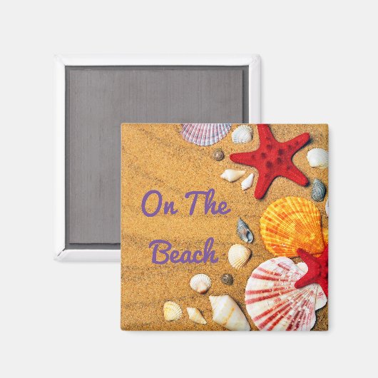Tropischer Sandstrand Seashells Starfish Magnet (Vorderseite/Rückseite)
