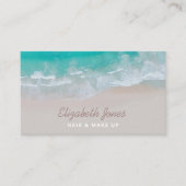 Tropischer Sandstrand Sonnige Wellen modern Visitenkarte (Vorderseite)