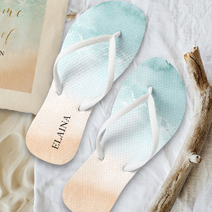 Tropischer Sandstrand Strand Wasserfarbe Personali Badesandalen
