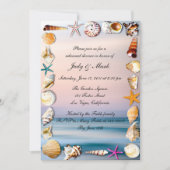 Tropischer Sandstrand und Abendessen bei Probe und Einladung (Vorderseite)