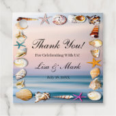 Tropischer Sandstrand und Muscheln Geschenkanhänger (Vorderseite)