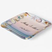 Tropischer Sandstrand und Muscheln Pappteller (Gewinkelt)