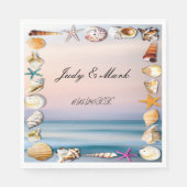 Tropischer Sandstrand und Muschelpapier Napkins Serviette (Vorderseite)