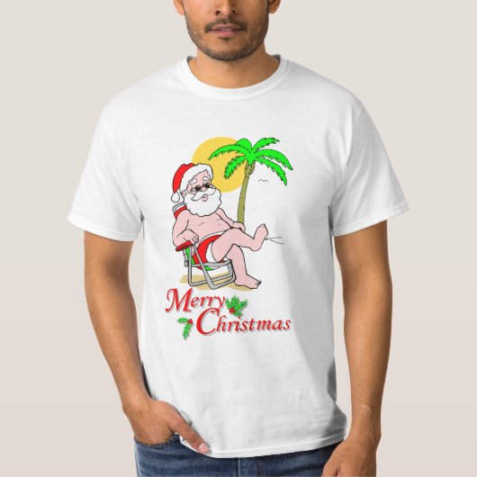 Tropischer Sankt-Weihnachtsthema-T - Shirt (Vorderseite)