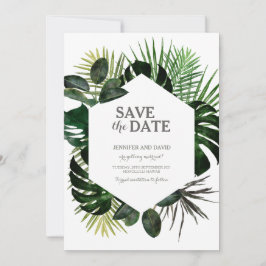 Tropischer Save the Date Kalender Fern Monstera Le