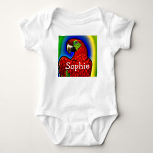 Tropischer Schatz: Abstraktes Parrot Artwork Baby Strampler