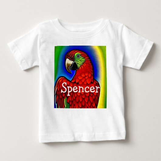 Tropischer Schatz: Abstraktes Parrot Artwork Baby T-shirt (Vorderseite)