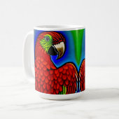 Tropischer Schatz: Abstraktes Parrot Artwork Kaffeetasse (Vorderseite Links)