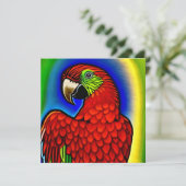Tropischer Schatz: Abstraktes Parrot Artwork Karte (Stehend Vorderseite)