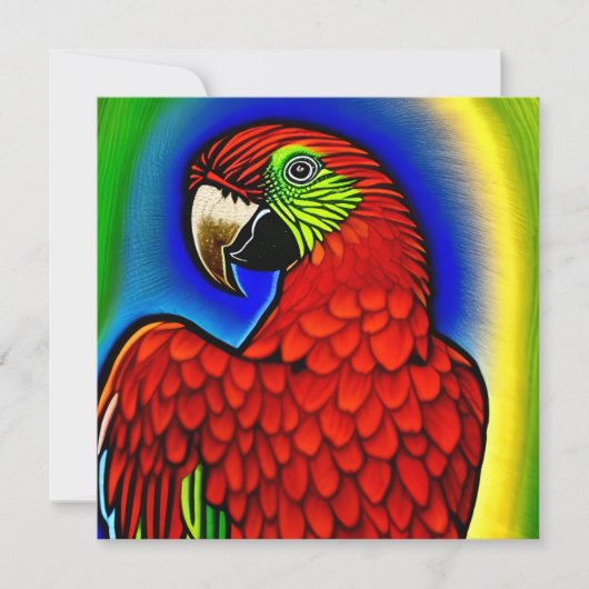 Tropischer Schatz: Abstraktes Parrot Artwork Karte (Vorderseite)
