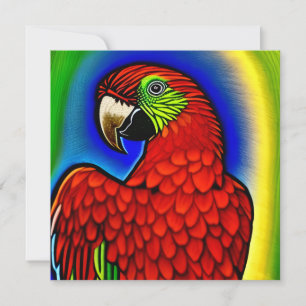 Tropischer Schatz: Abstraktes Parrot Artwork Karte