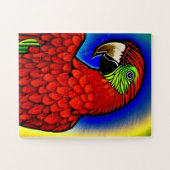 Tropischer Schatz: Abstraktes Parrot Artwork Puzzle (Horizontal)