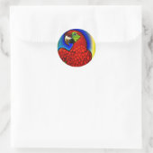Tropischer Schatz: Abstraktes Parrot Artwork Runder Aufkleber (Tasche)