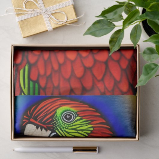 Tropischer Schatz: Abstraktes Parrot Artwork Seidenpapier (Geschenk)