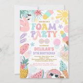 Tropischer Schaumpool Splash Pad Geburtstagsparty Einladung (Vorderseite)