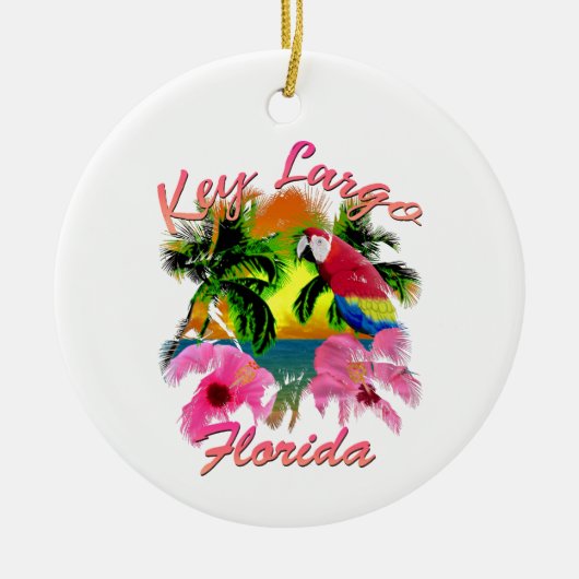 Tropischer Schlüssel Largo Florida Keys Keramik Ornament (Vorne)
