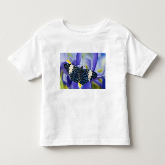 Tropischer Schmetterling Lila Iris Kleinkind T-shirt (Vorderseite)