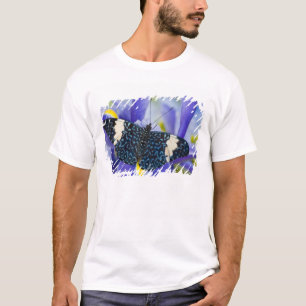 Tropischer Schmetterling Lila Schwertlilie T-Shirt