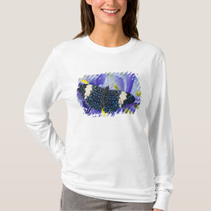 Tropischer Schmetterling Lila Schwertlilie T-Shirt